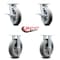Service Caster 8 Inch Kingpinless Thermoplastic Rubber Wheel Caster Brakes 2 Rigid SCC, 2PK SCC-KP30S820-TPRRD-SLB-2-R-2 - alternate 3